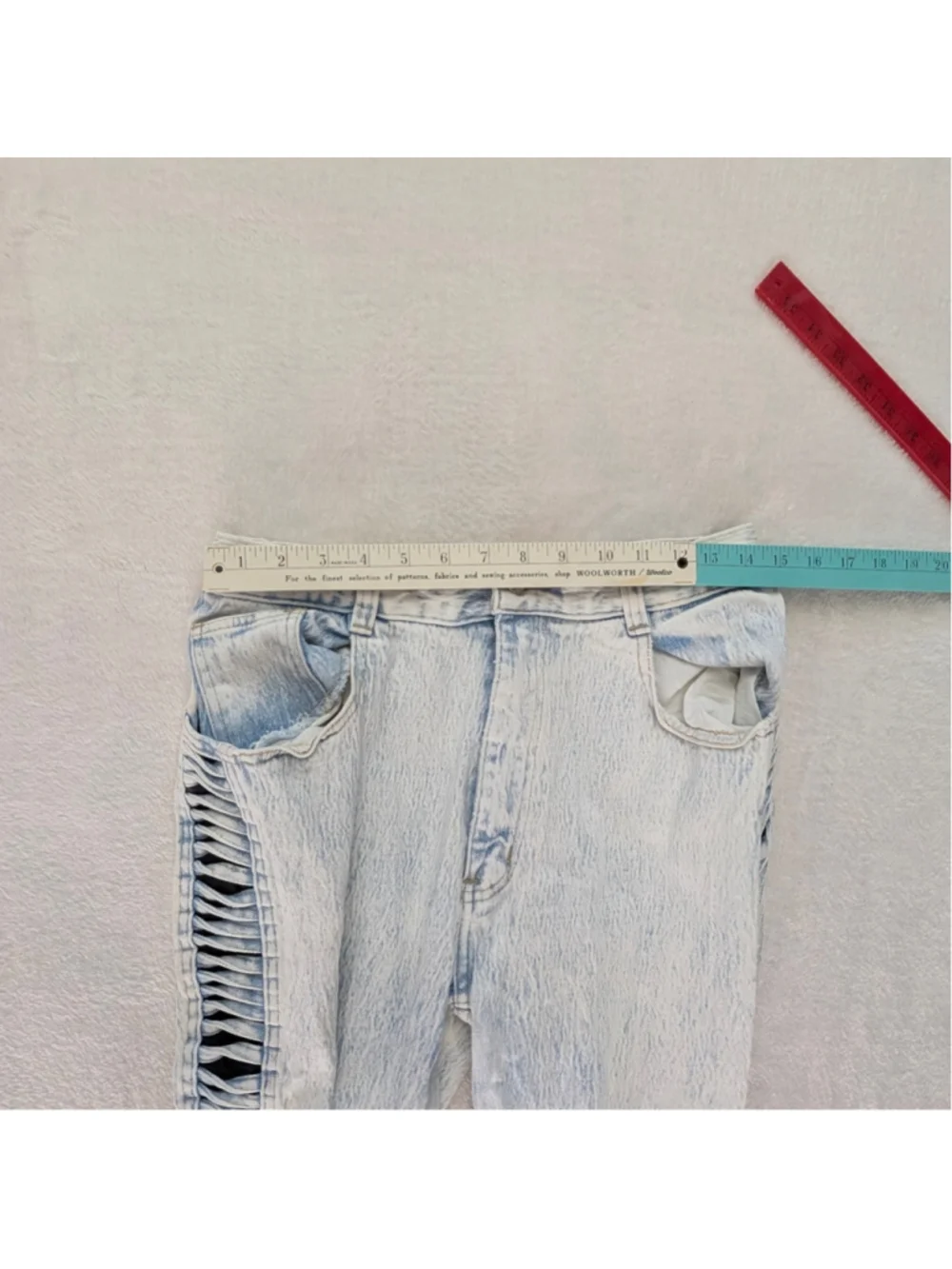 Anti Basic Daily Jeans Vintage Light Blue Acid Wash Ladder Jeans - Juniors 15